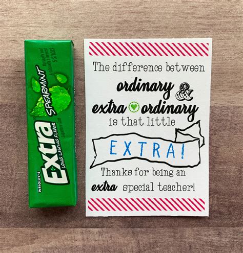 Extra Gum Teacher Appreciation Printable Free